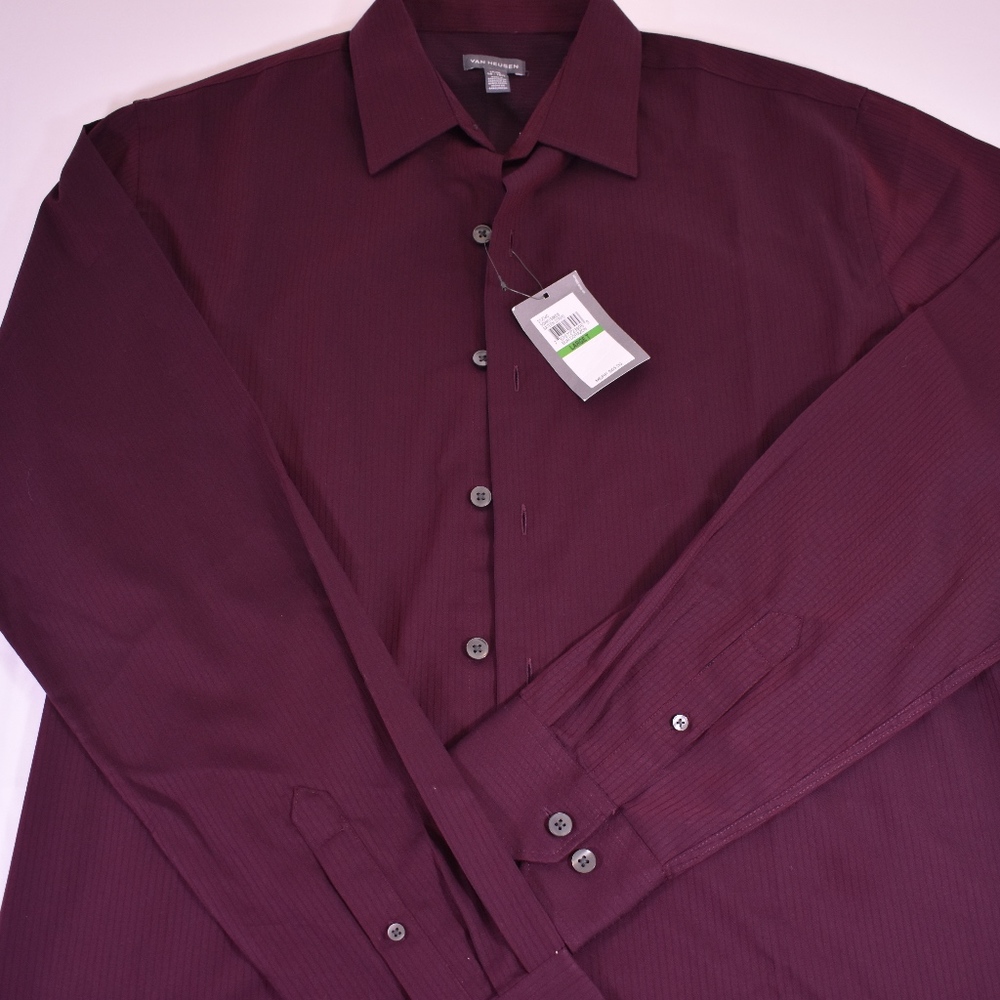 VAN HEUSEN Men's Button Down Shirt - Large T
